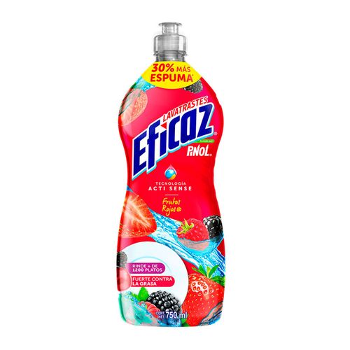 Lavatrastes Líquido Eficaz Frutos Rojos 750ml