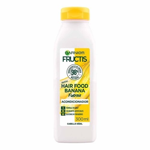 Acondicionador Garnier Fructis Hair Food Banana Fuerza Cabello Débil 300ml