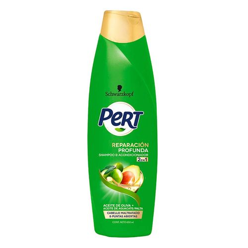 Shampoo Pert 2 en 1 Reparación Aceite de Oliva y Aceite de Aguacate 650ml