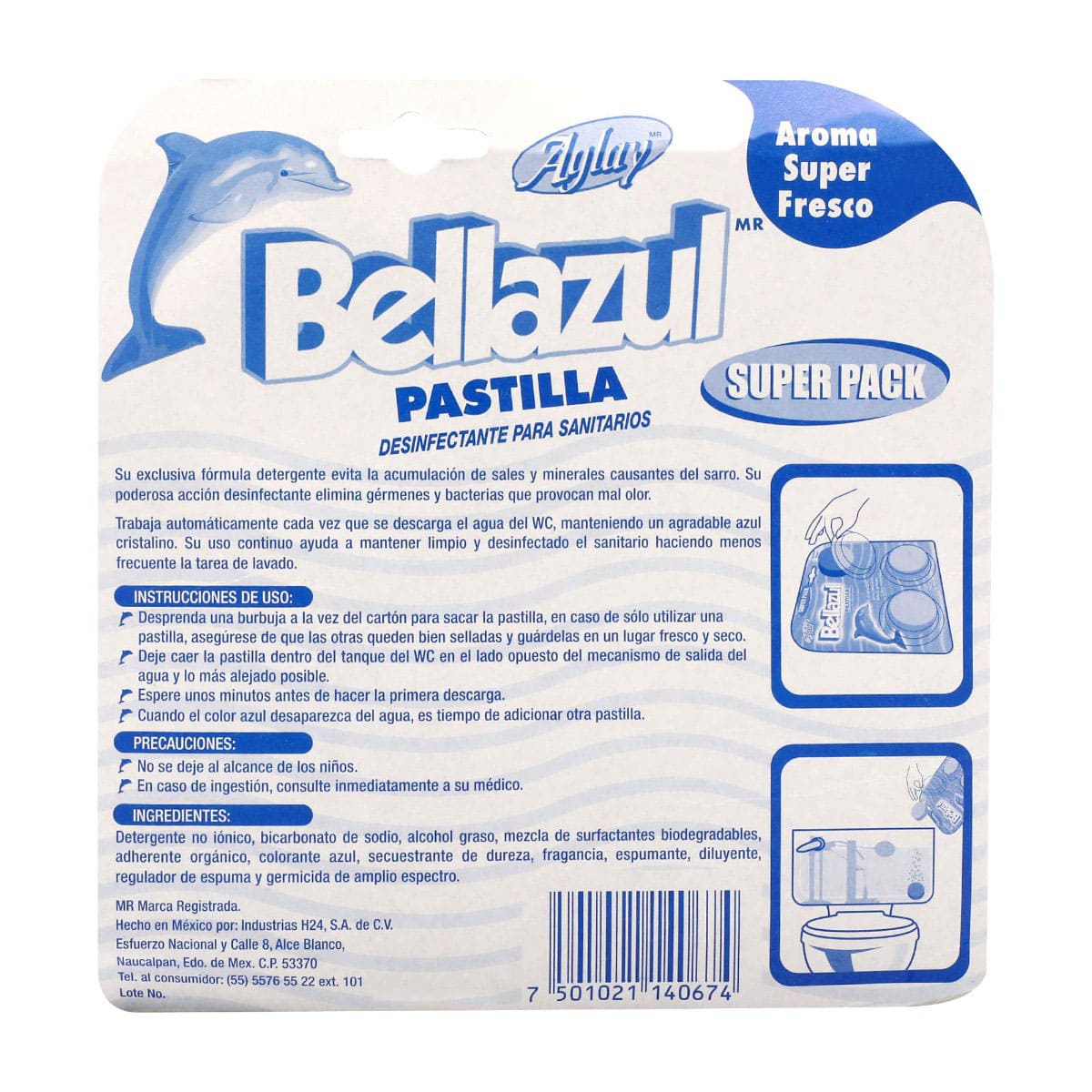 Pastilla Sanitaria Aglay Bellazul Evita Sarro y Desinfecta 3 Piezas de ...