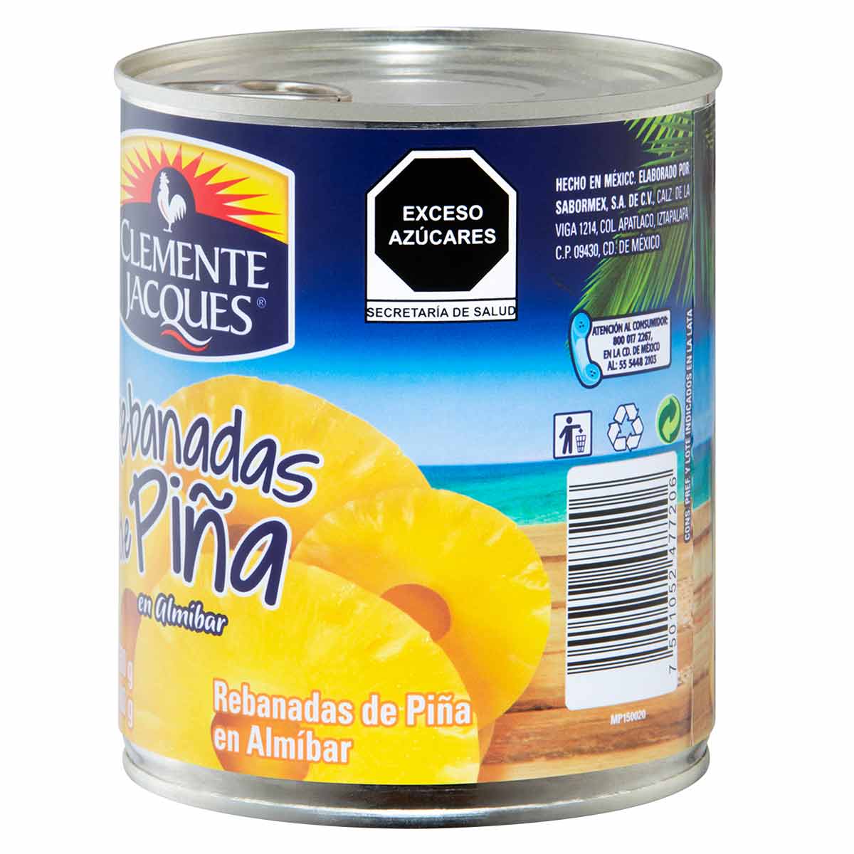 Piña Clemente Jacques Rebanadas en Almíbar 800g | Chedraui