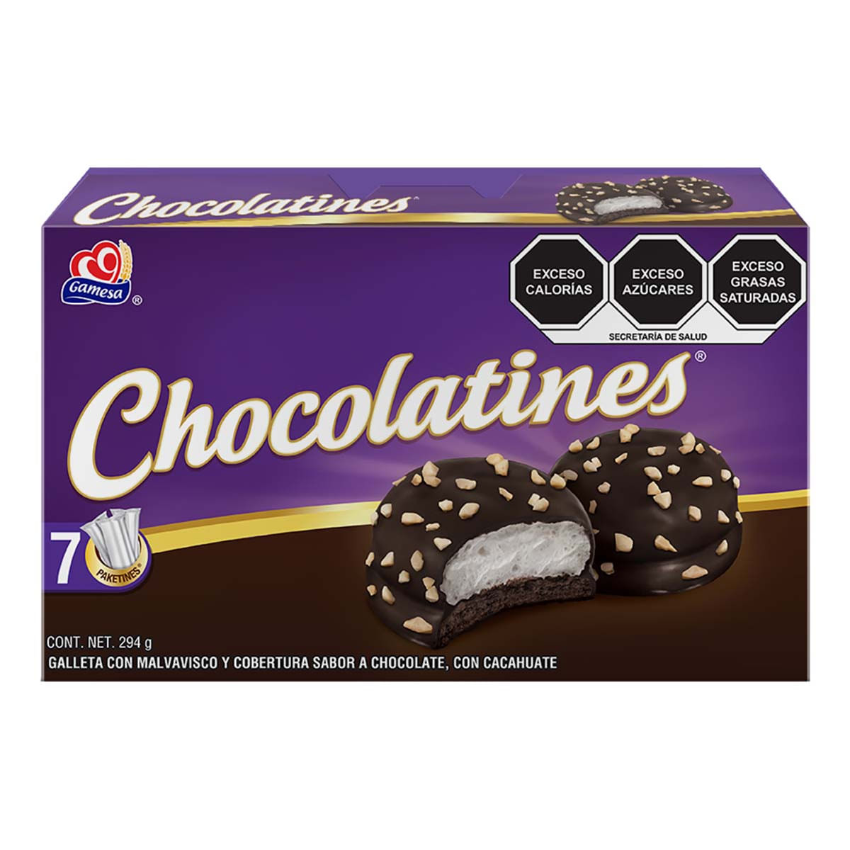 Galletas Gamesa Chocolatines Malvavisco Y Chocolate 7 Paketines 294g ...