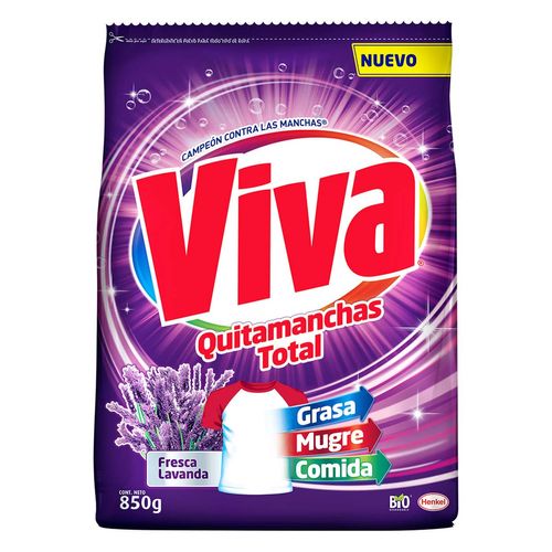 Detergente en Polvo Viva Quitamanchas Total Lavanda 850g