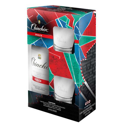 Anís Chinchon Dulce mas 2 vasos 1L