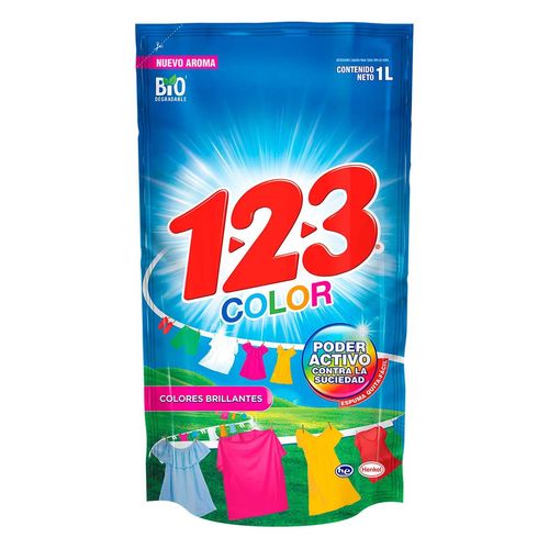 Detergente Líquido 123 Maxi Poder Color 1L