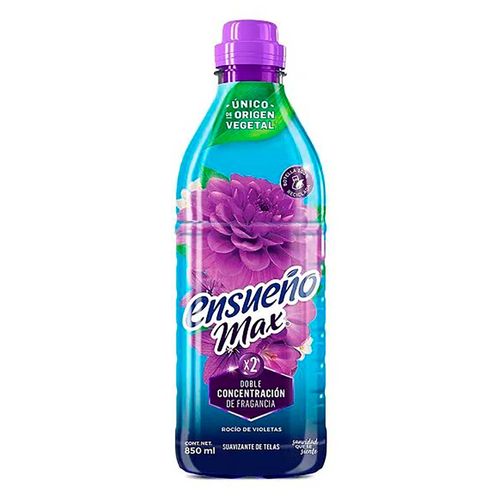 Suavizante de Telas Ensueño Max Zero Enjuague Rocío de Violetas 850ml