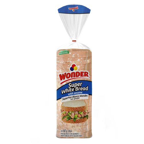 Pan Wonder Super Blanco Ajonjoli 567g
