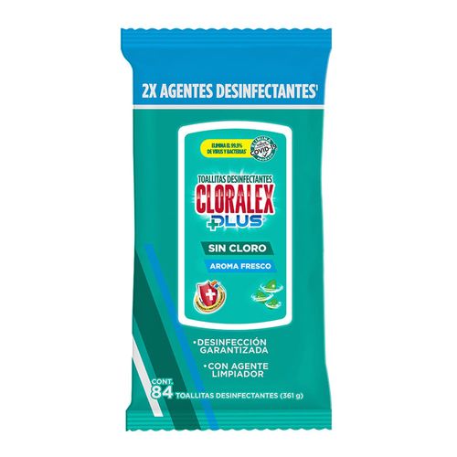 Toallitas Desinfectantes Cloralex Plus Sin Cloro Fresco Aroma 84 Toallitas