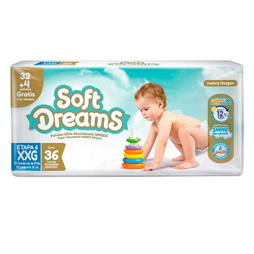 Pañales Soft Dreams XX Etapa 6 Grande 32 Piezas