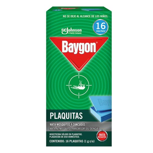 Insecticida en Láminas Baygon Plaquitas Mata Mosquitos 16 Piezas