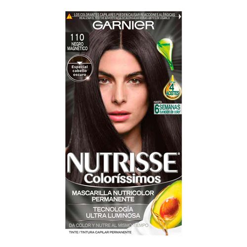 Tinte de Cabello Garnier Nutrisse 110 Negro Magnético