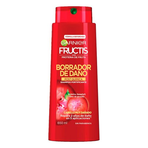 Shampoo Garnier Borrador de Daño Post Química Cabello muy Dañado 650ml