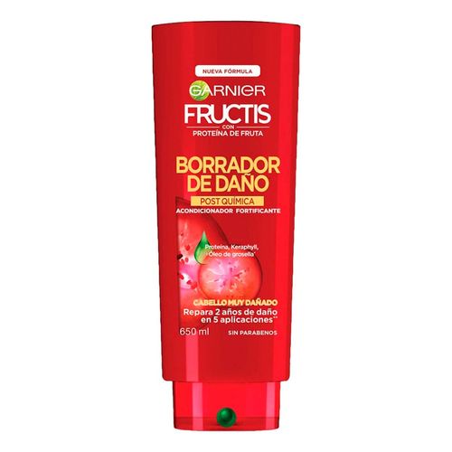 Acondicionador Garnier Fructis Borrador De Daño Post Química 650ml