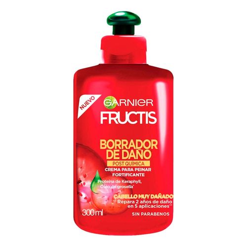Crema para Peinar Garnier Fructis Borrador de Daño Post Química 300 ml