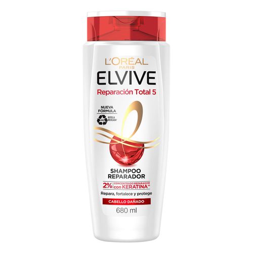 Shampoo L'Oréal Paris Elvive Reparación Total 5 Cabello Dañado 680ml