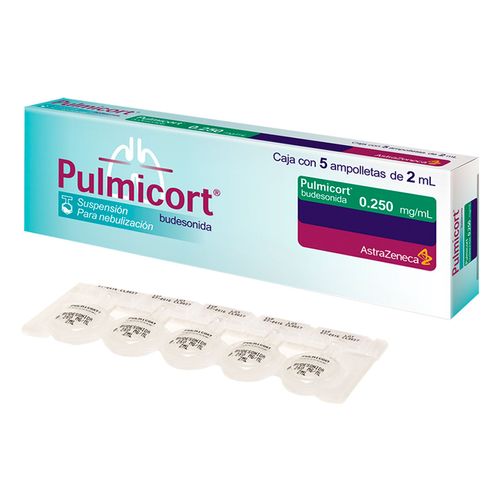 Suspensión para Nebulización Pulmicort 0.250mg/ml Caja con 5 Ampolletas de 2ml