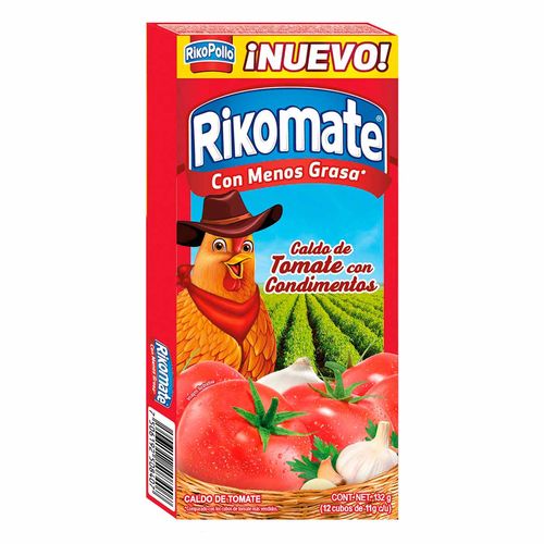 Caldo de Tomate Rikomate con 12 Cubos de 11g