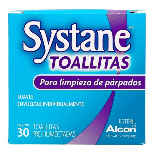Toallitas Limpiadoras de Párpados Systane Suaves Caja con 30 Toallitas