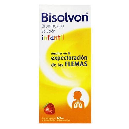 Solución Bisolvon Infantil Expectorante Caja con Frasco 120ml y Vaso Dosificador