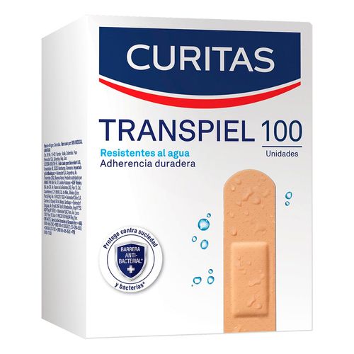 Venditas Adhesivas Curitas Transpiel para Protección de Heridas 100 Venditas