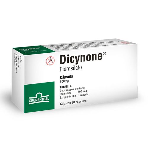 Cápsulas Dicynone 500mg Caja con 20 Cápsulas