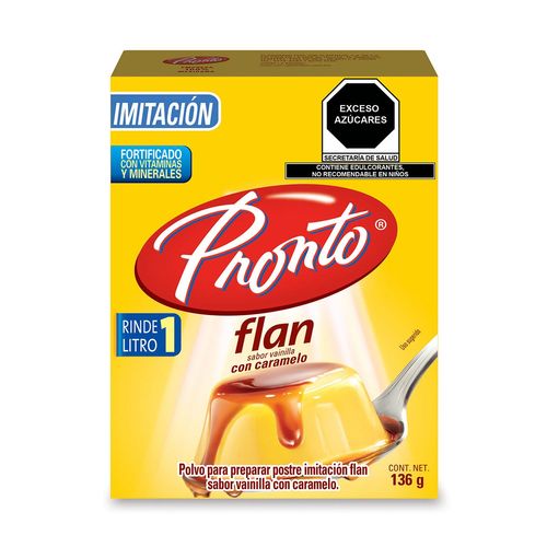 Flan Pronto sabor Vainilla con Caramelo 136g