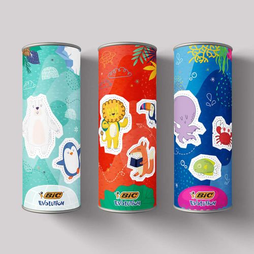 Bote Bic Colores Evolution Lines 12 Piezas