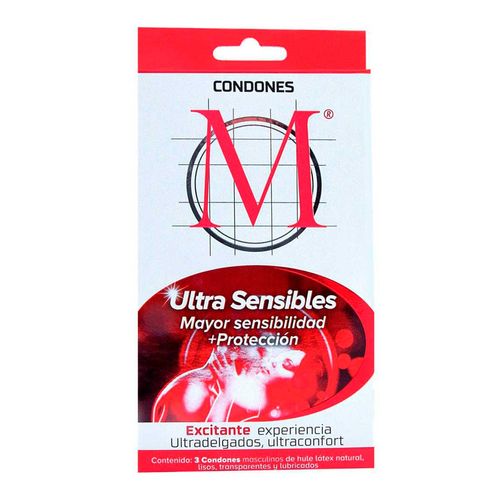 Condones de Látex M Force Ultra Sensibles 3 Condones