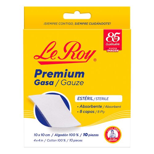Gasas Le Roy Estériles Absorbentes (10cm x 10cm) 10 Gasas