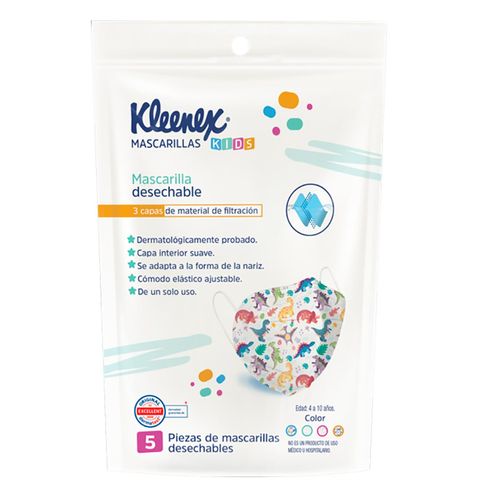 Cubrebocas Desechables Kleenex Kids 5 Cubrebocas