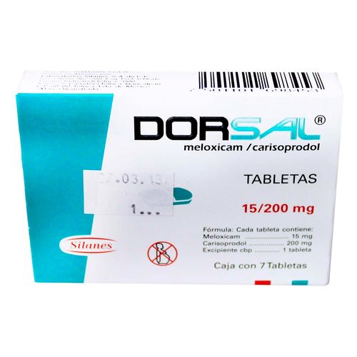 Tabletas Dorsal 15mg/200mg Caja con 7 Tabletas