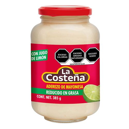 Mayonesa La Costeña con Jugo de Limón Reducida en Grasa 385g