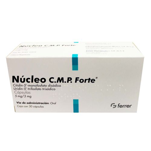 Cápsulas Núcleo C.M.P. Forte 5mg/3mg Caja con 30 Cápsulas