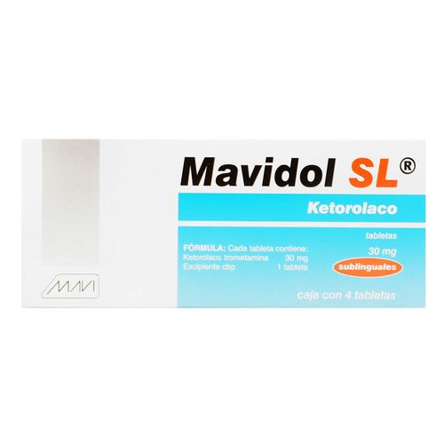 Tabletas Sublinguales Genéricas Ketorolaco 30mg Caja con 4 Tabletas