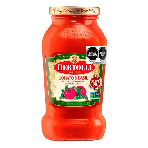 Salsa Para Pasta Bertolli Tomate Y Albaca 680g
