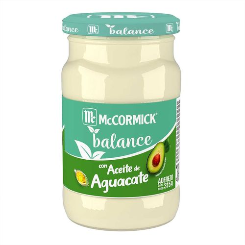 Aderezo De Mayonesa Mccormick Balance Con Aceite De Aguacate 315g