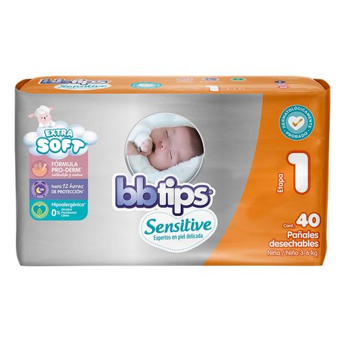 Pañales Bbtips Sensitive Talla 1 40 pañales