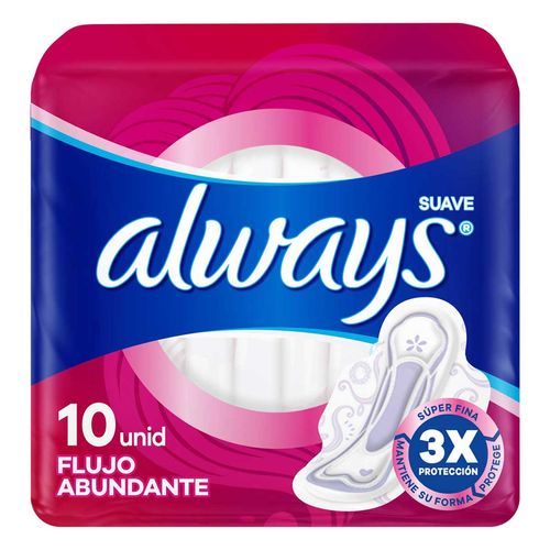 Toallas Femeninas Always Suave Día Con Alas 10 Toallas