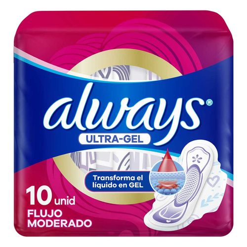 Toallas Femeninas Always Ultrafinas Día Suave con Alas 10 Toallas