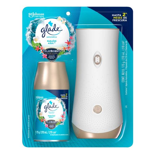 Aromatizante Automático Glade Paraíso Azul Aparato + Repuesto 270ml