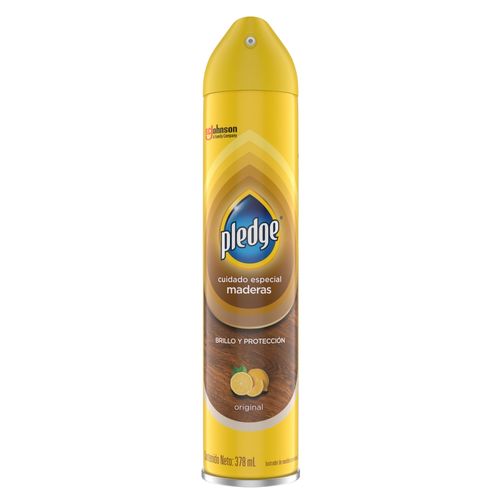 Lustrador de Muebles en Aerosol Pledge Aroma Original Brillo y Protección 378ml