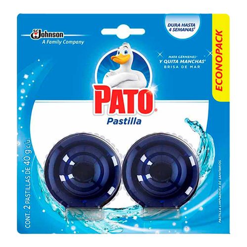 Pastilla Para Baño Pato Azul Brisa de Mar 2 pzas de 40g c/u