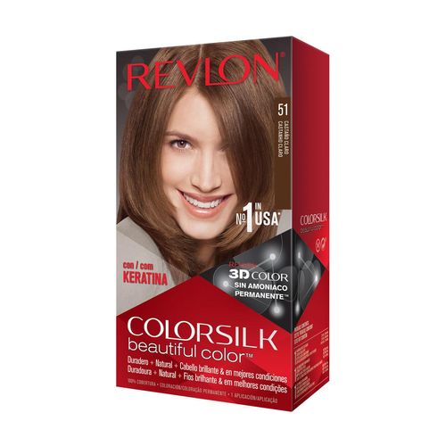 Tinte para cabello Colorsilk con Queratina tono 51 Castaño Claro 59.1 ml
