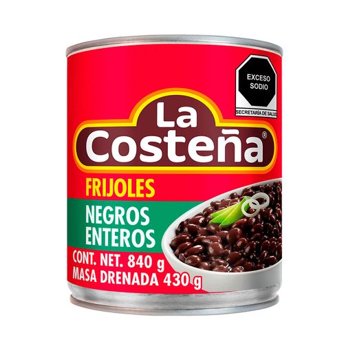 Frijoles Negros La Costeña Enteros 840g.