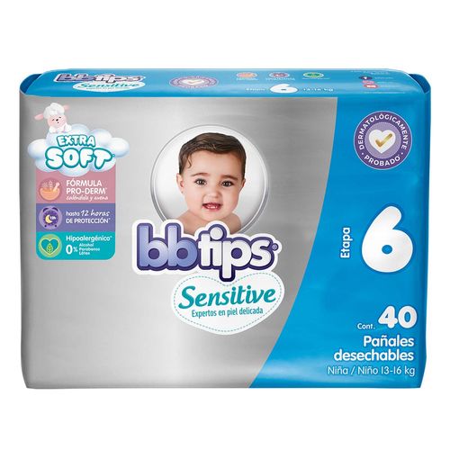 Pañales Bbtips Sensitive Talla 6 40 pañales