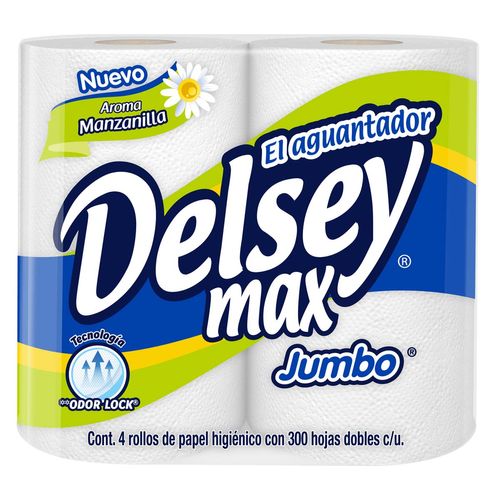 Papel Higiénico Delsey Max Jumbo Manzanilla 4 Rollos