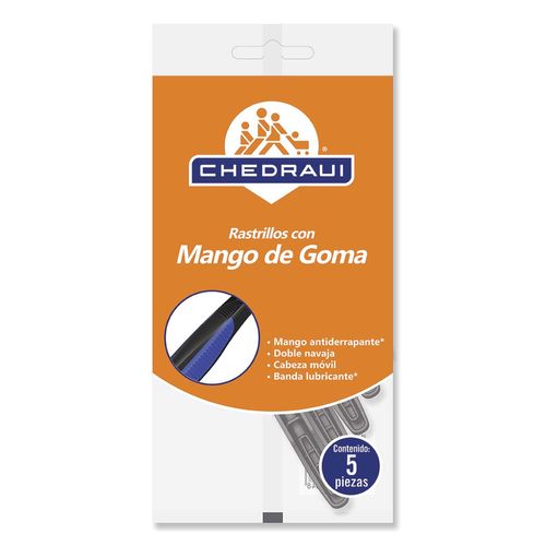 Rastrillos Desechables Chedraui con Mango Goma de 2 Hojas 5 Rastrillos