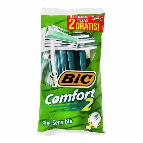 Rastrillo Bic Comfort 2 Hojas de Acero Inoxidable 8 + 2 Piezas