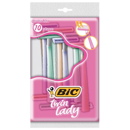 Rastrillo Bic Twin Lady 2 Hojas de Acero 7+ 3 Piezas