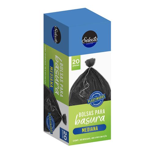 Bolsas para Basura Selecto Brand Medianas con Plastinudo 20 Bolsas